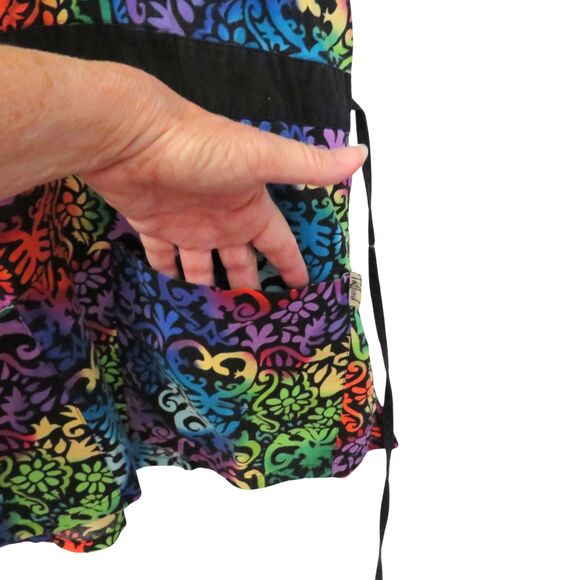 Tafford Colorful Scrub Top Sz XS Square Neckline With 2 Large Pockets, Tie - Picture 6 of 7